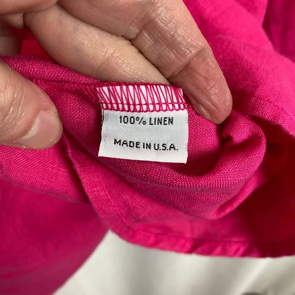 Bryn Walker Hot Pink Linen Button Up Shirt Sz.XL - Image 12