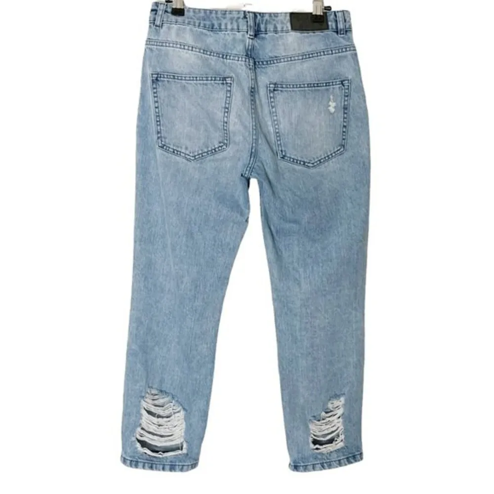 Whistles Distressed Cropped Jeans Rigid 100% Cotton Medium Wash Size 26 Blue - Image 5