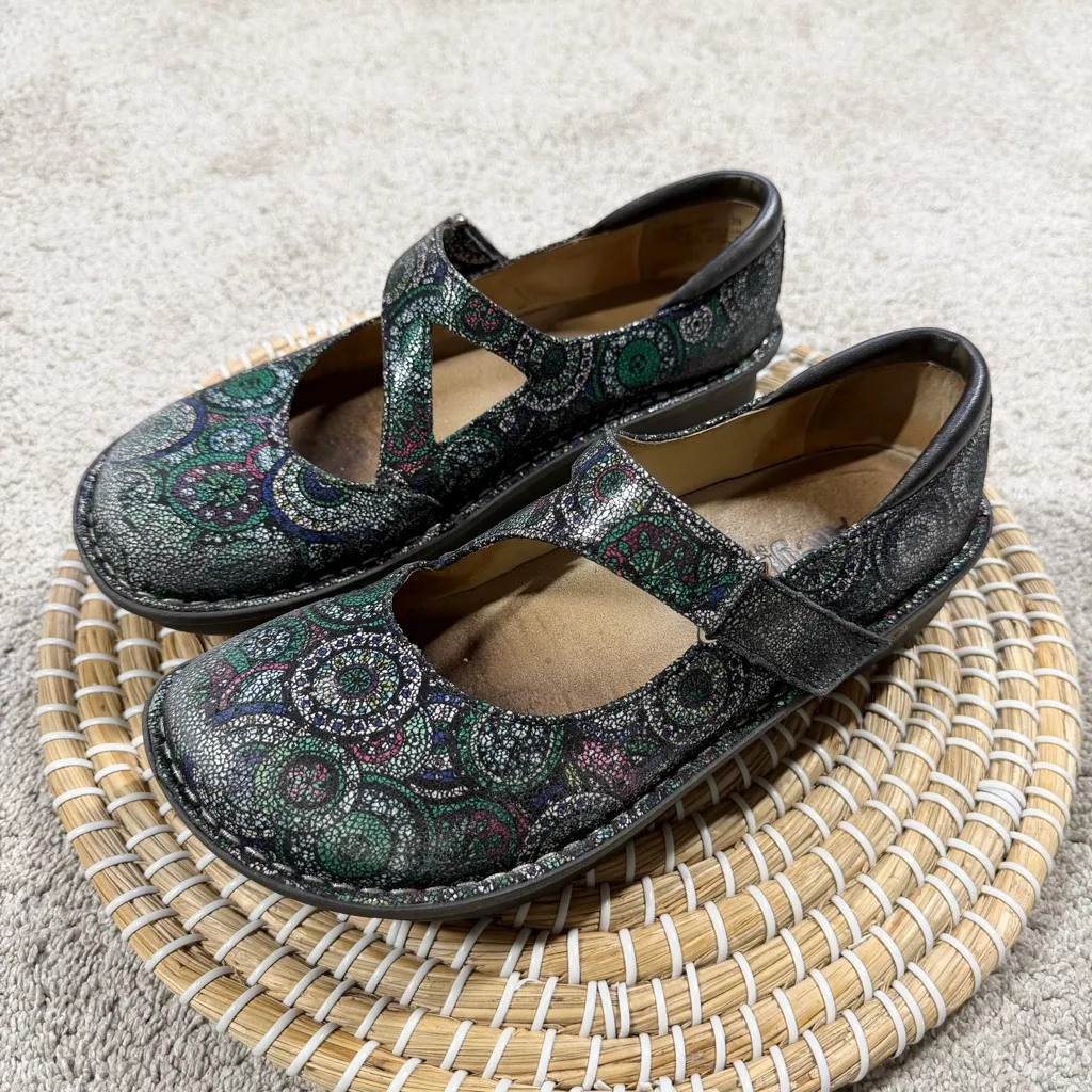 Alegria Dayna 327 Mary Jane Shoes Leather Comfort in Multi Spiro Blues 39/US 9 - Image 2