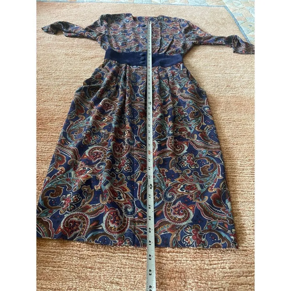 Vintage Handmade Button Up 3/4 Sleeves Stretch West With Pockets Dress M-S - Image 8