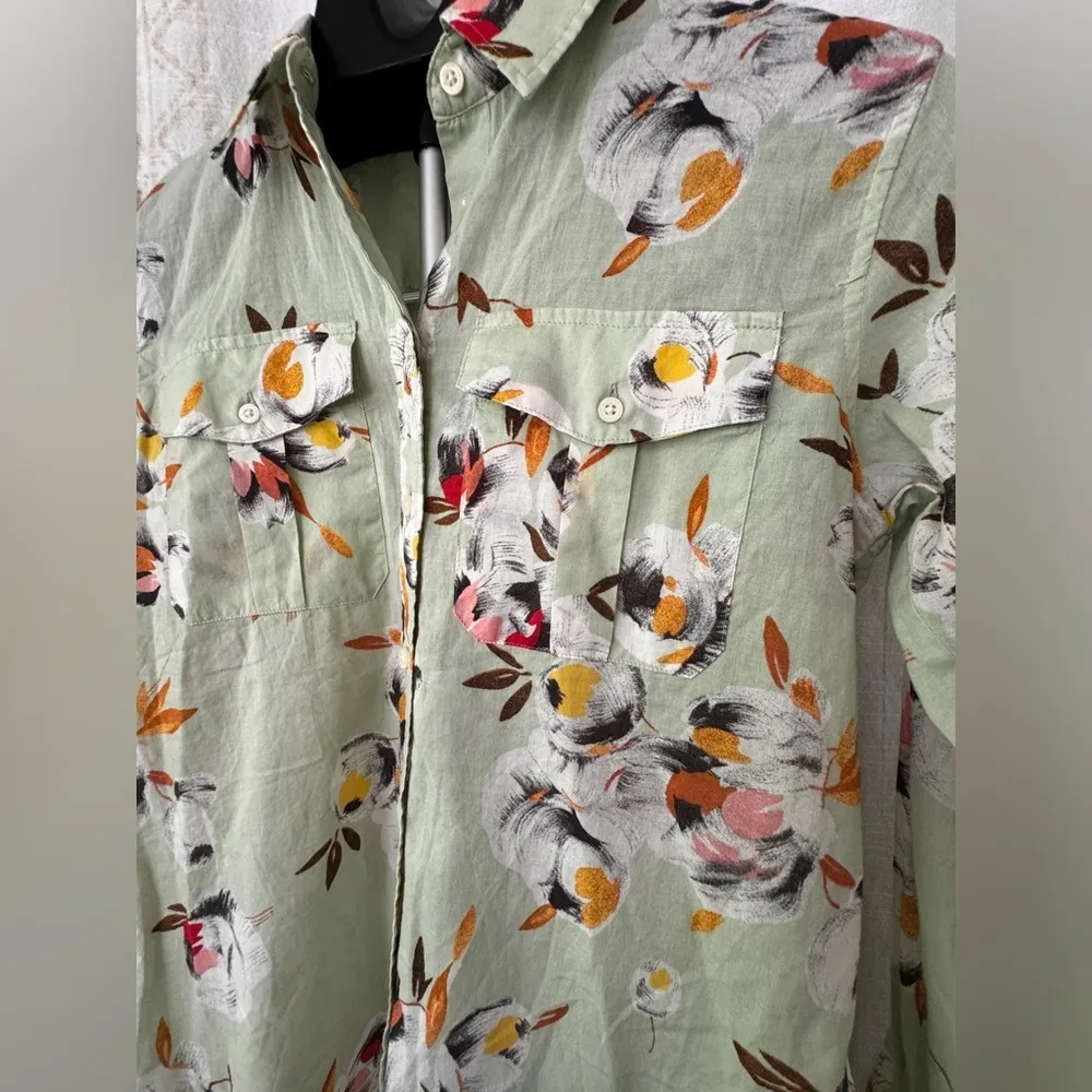 Lauren Ralph Lauren Black Label Women’s Floral Cotton S Shirt (Multi) Green - Image 11