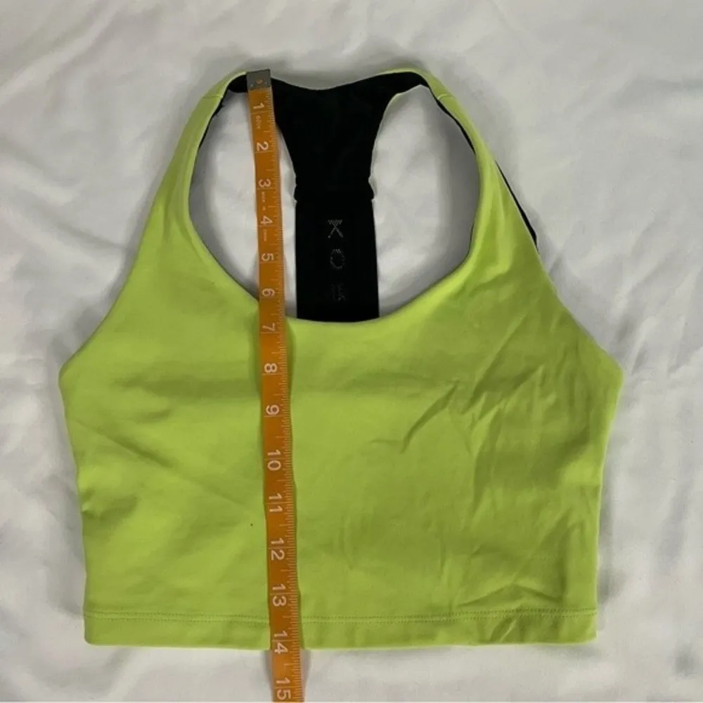 Koral Womens size S Citrina Neon Yellow Dakota Blackout Bra Gym Racerback Active - Image 3