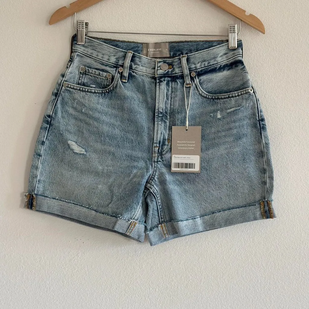 Everlane The Cheeky Short in Light Indigo, Size 26 - Image 6