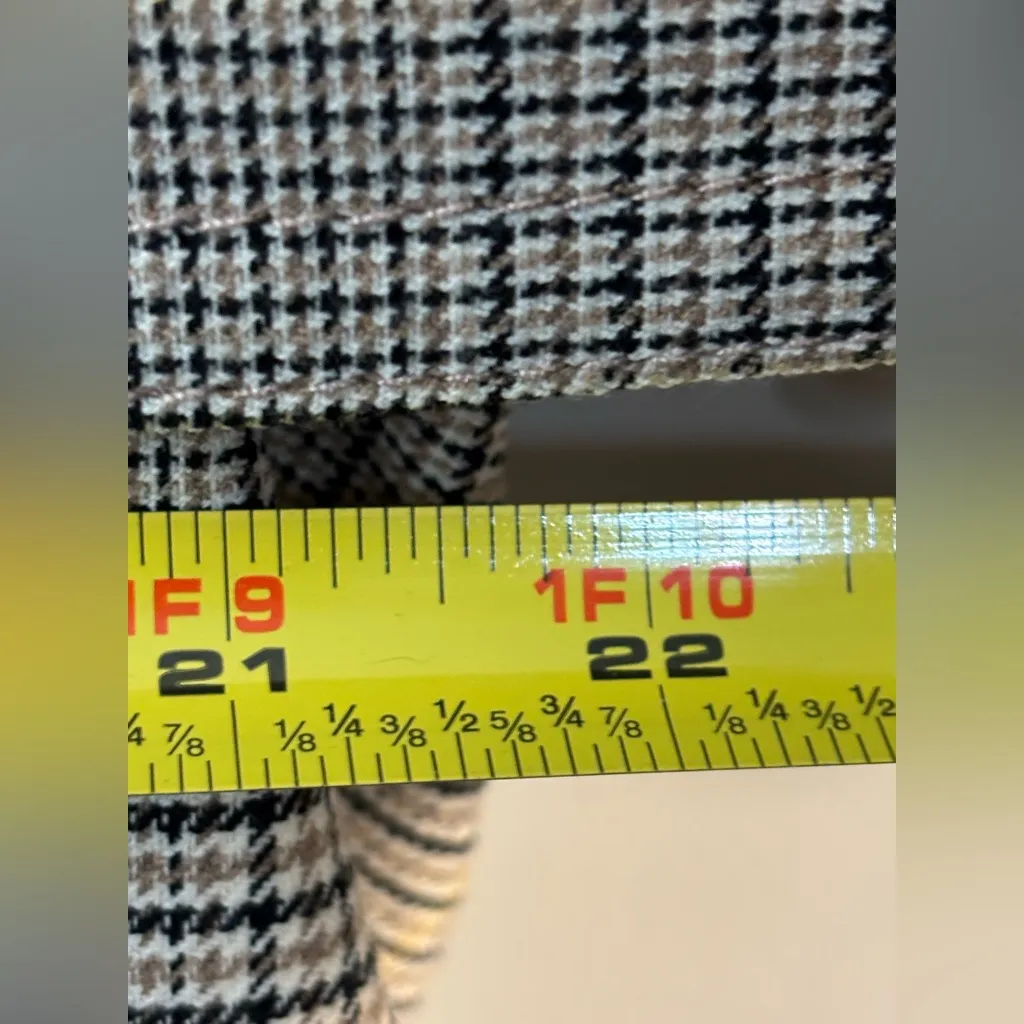 Ann Taylor Glen check plaid trench coat sz XXL Houndstooth Academia Transition - Image 7
