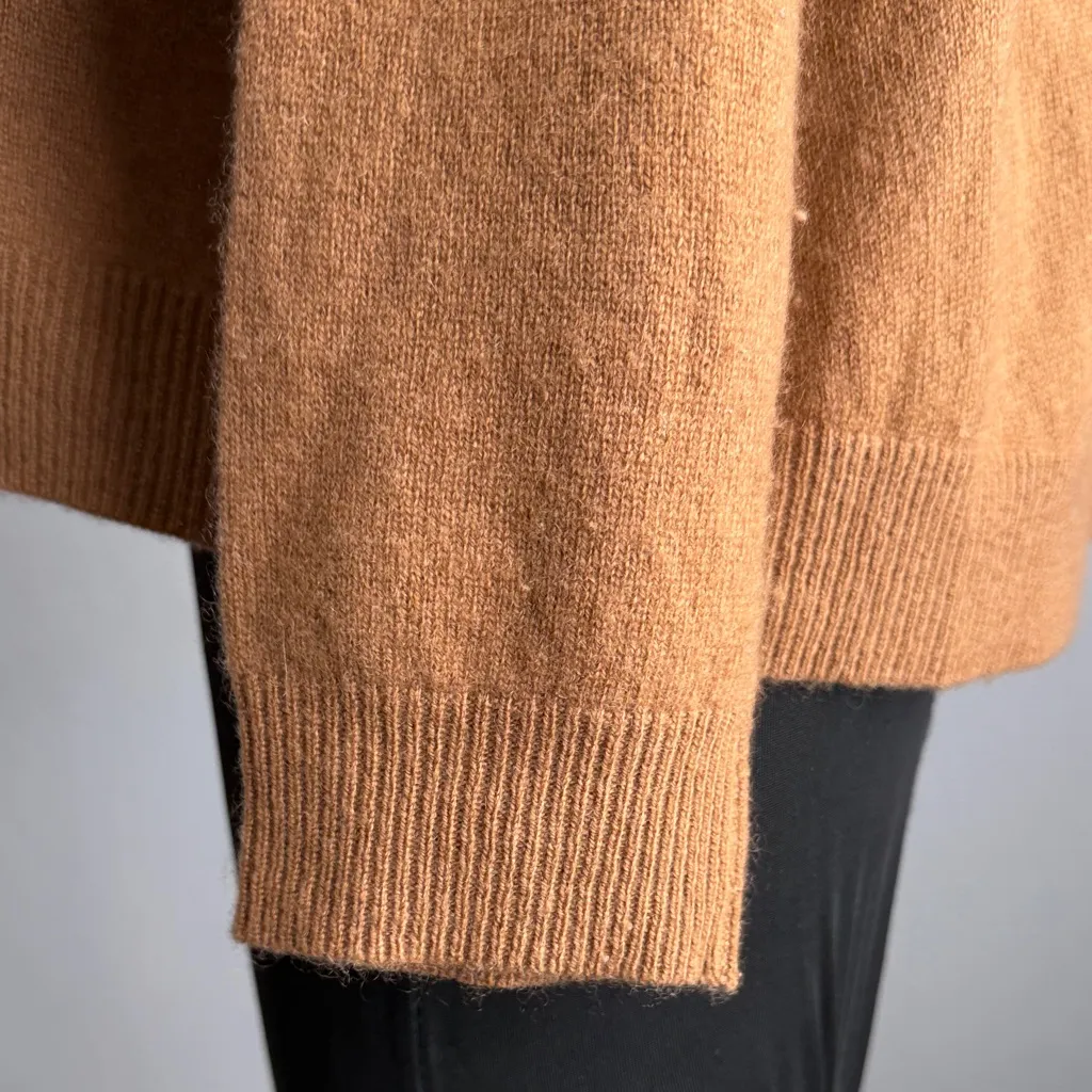 Neiman Marcus 100% Cashmere Camel Hooded Jacket with Pockets Size Medium - Image 5