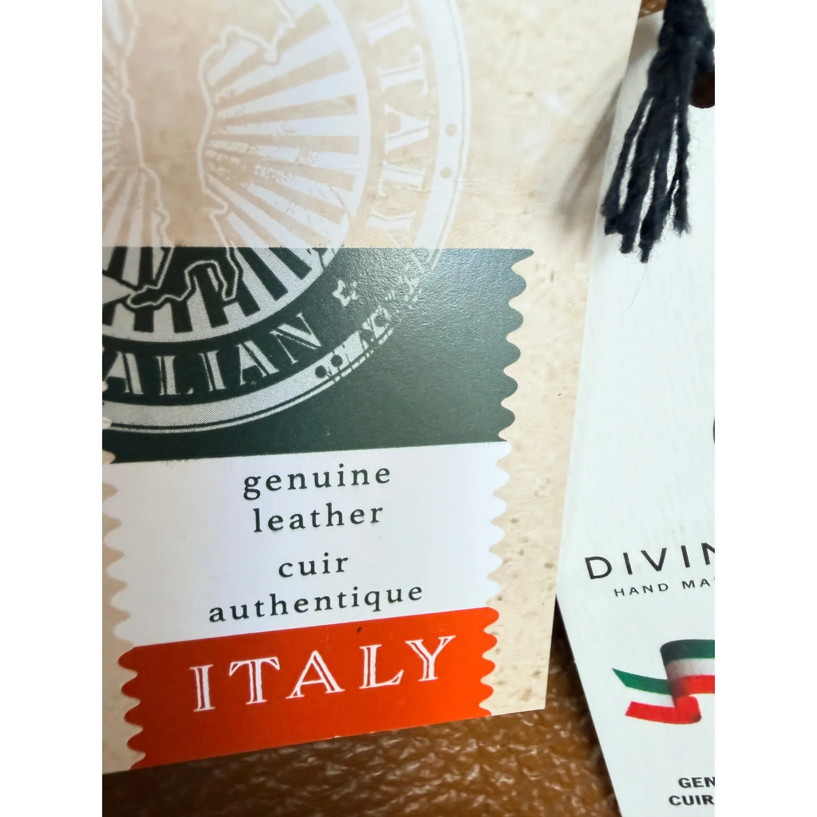 NWT Divina Firenze Made in Italy Leather Satchel Tote Bag in Cuoio Tan Brown - Image 5