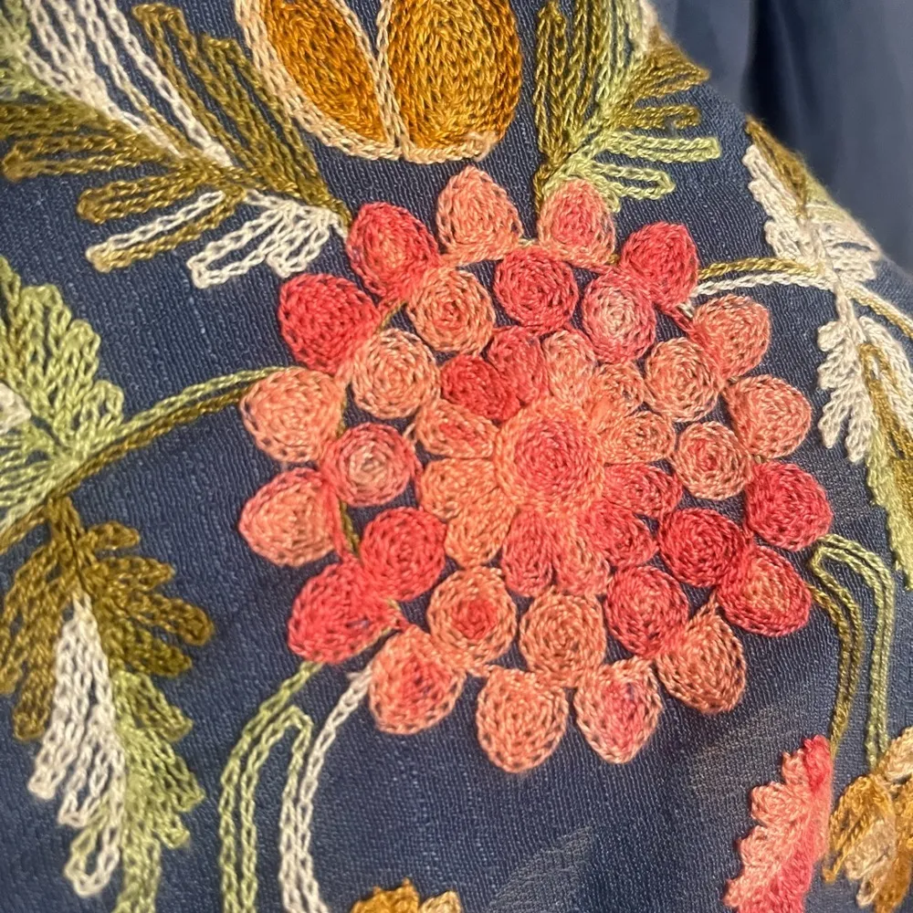 Fig&Flower blue light weight embroidered tunic top Size L - Image 5