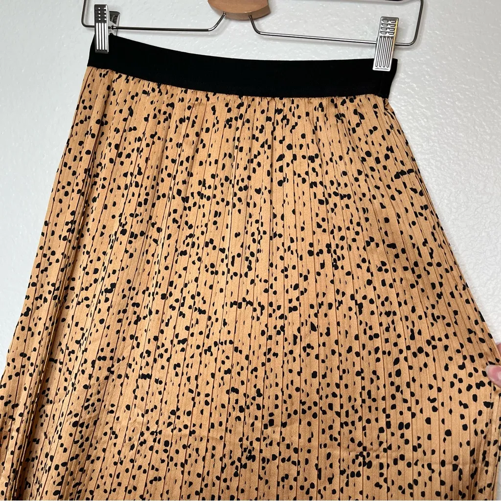 Code X mode orange cheetah print pleated maximalist midi long skirt size small - Image 6