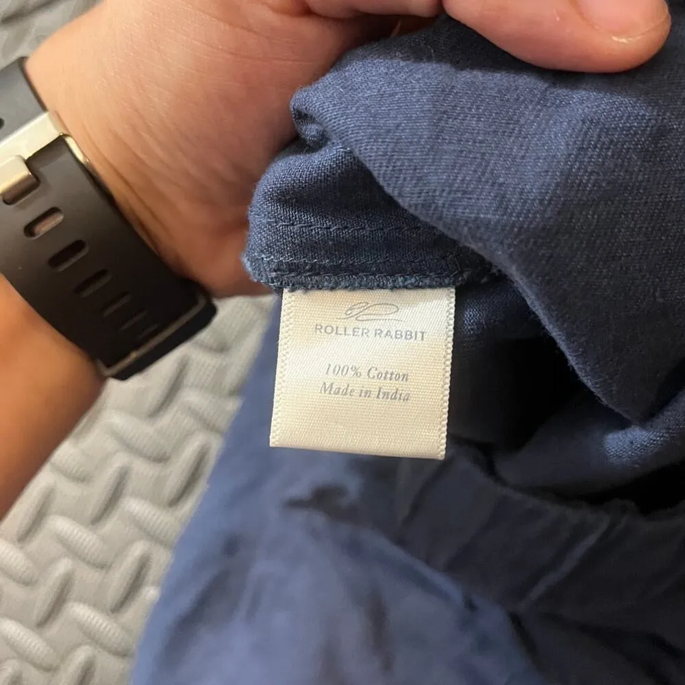 Roller Rabbit  Women's Dolkar Utility Pant Navy Drawstring Embroidered Size Large - Image 4