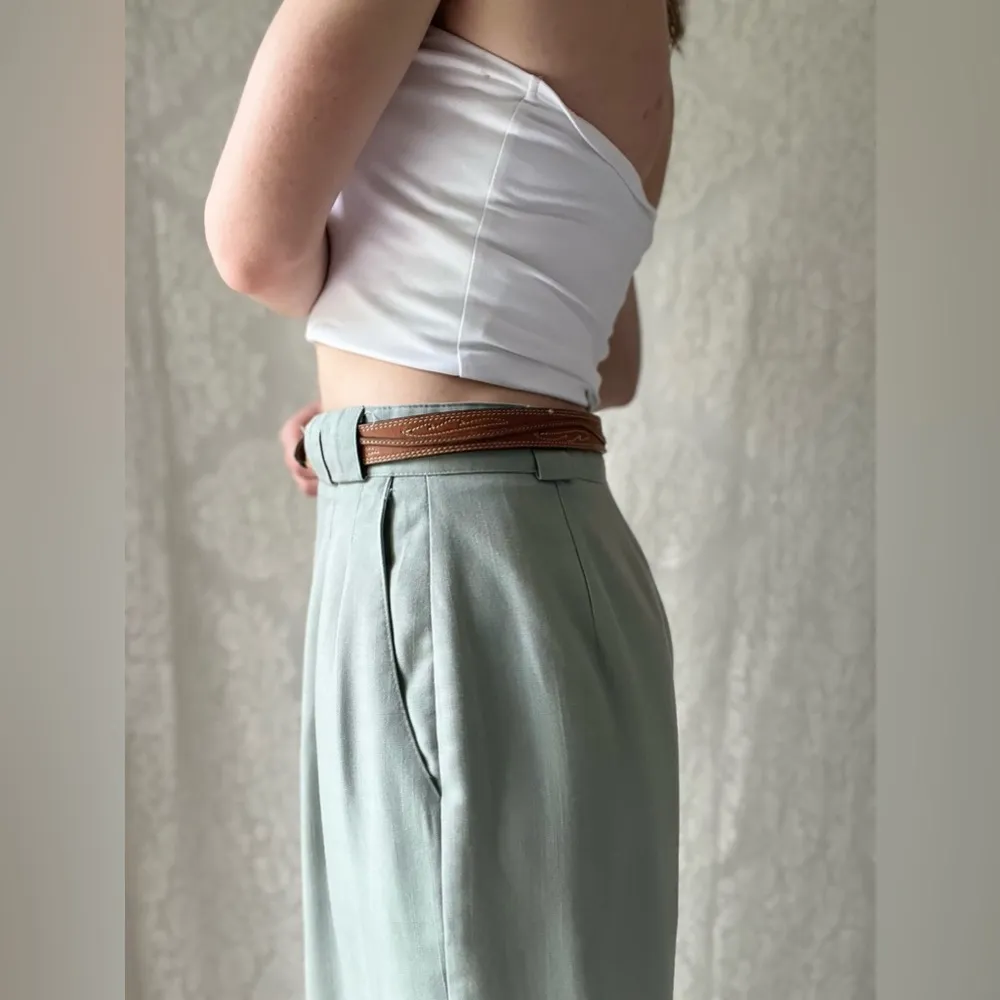 Vintage Jordache Genuine Leather Belt USA Made Arrow Stitch Brass Buckle 30 - Image 13