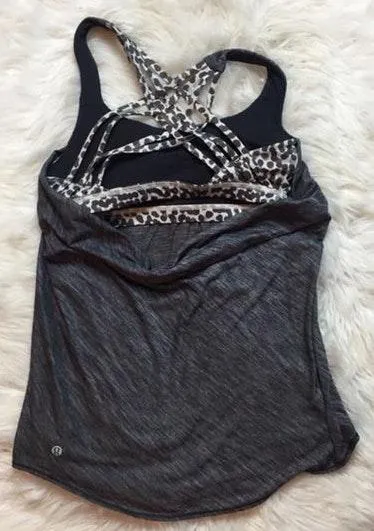 Lululemon Wild Tank Heathered Black  - Image 4