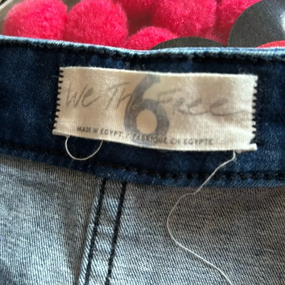 Free People Women's Blue Notched Front Wrap Button Denim Mini Skirt Sz 6 - Image 10