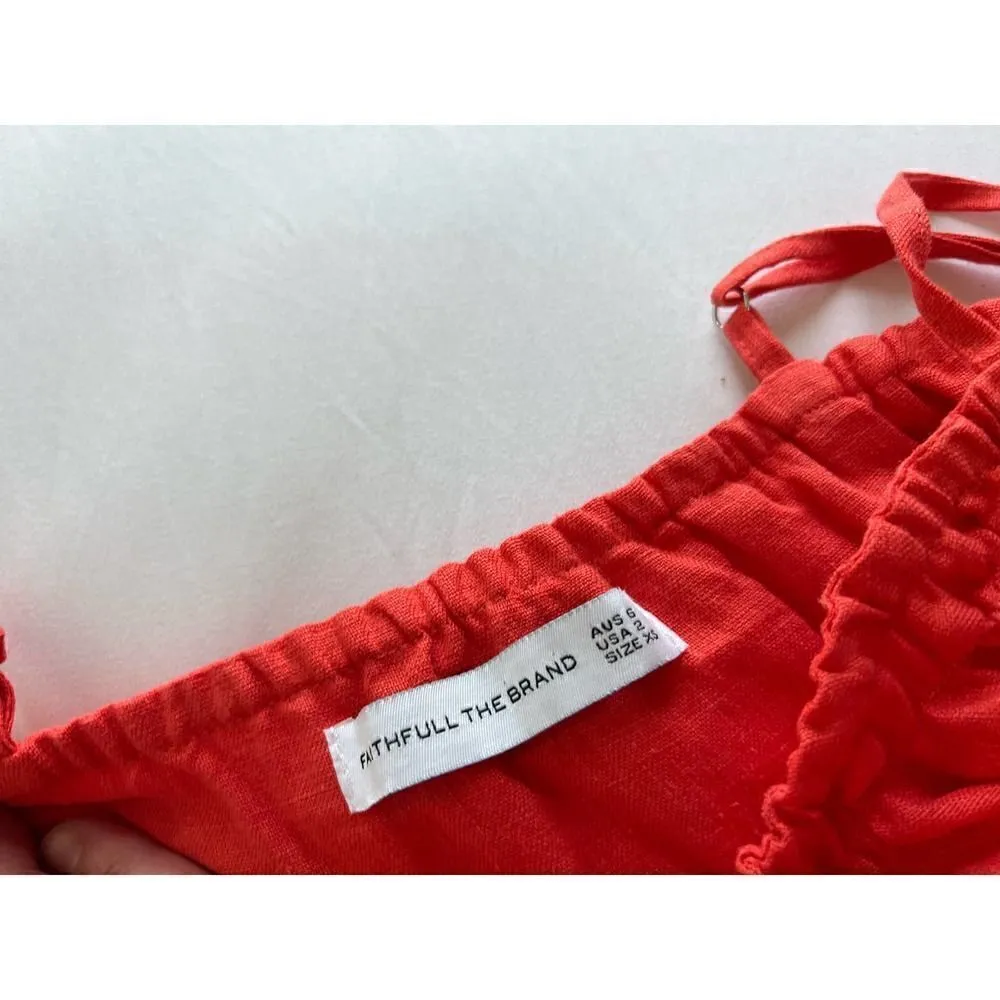 FAITHFULL THE BRAND LINEN RUFFLE DRESS SIZE 2 - Image 13