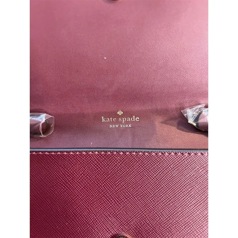 Kate Spade Brynn Crossbody Bag Deep Berry Small Elegant Fashion Purse - Image 4