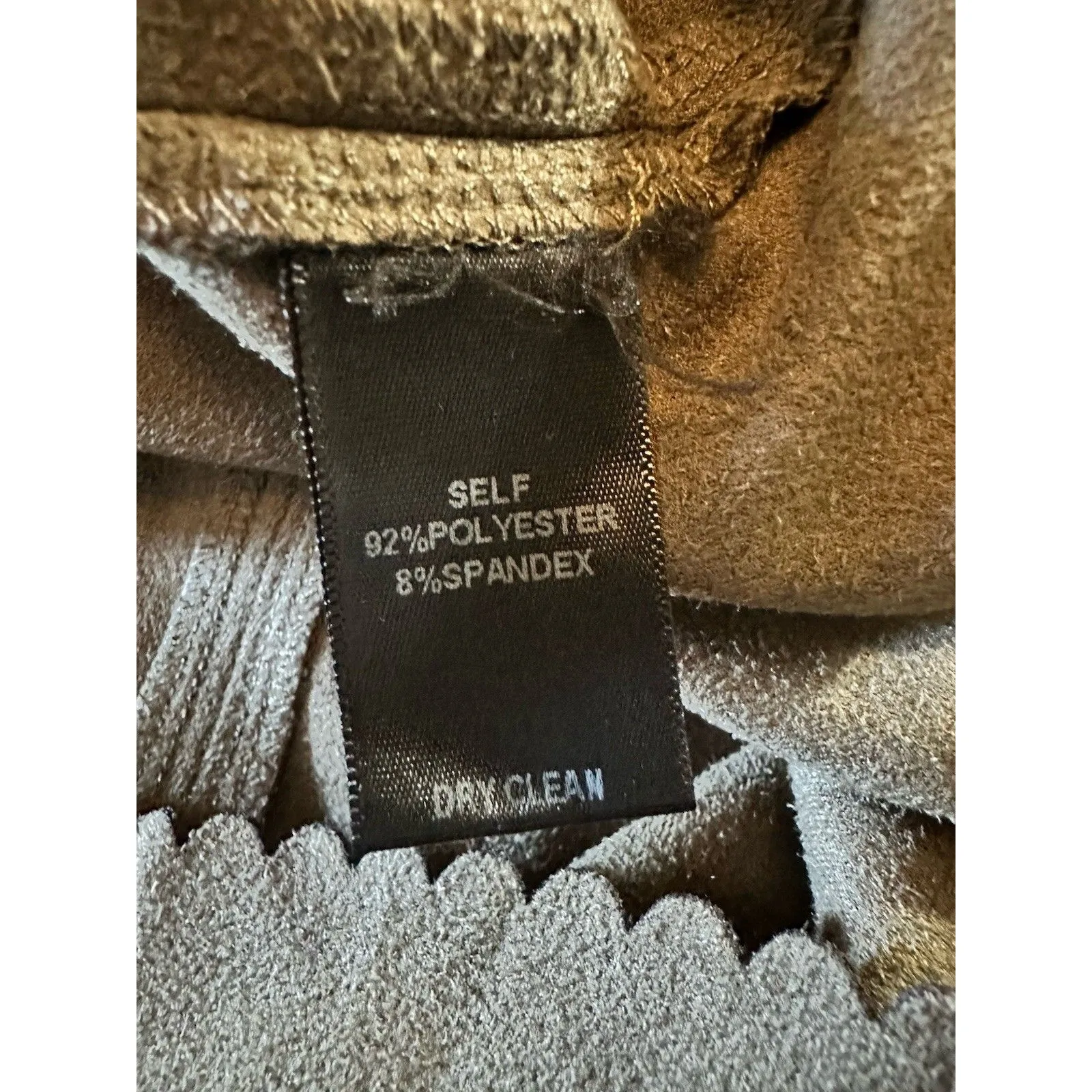 Soprano Faux Suede Scalloped Hem Brown Boho Western Mini Skirt Sz S - Image 6