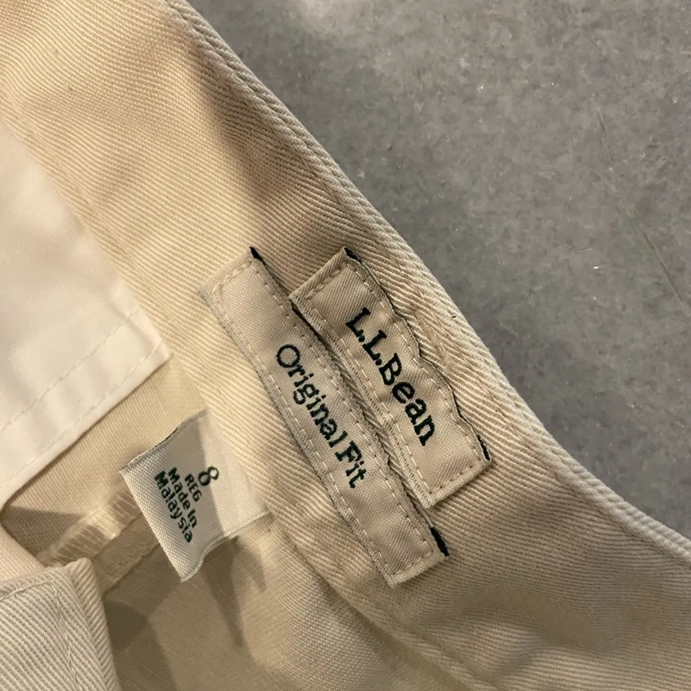 L.L. Bean Size 8 Cotton Khaki Original Fit Comfort Waist Hi Rise Chino Shorts Tan - Image 8