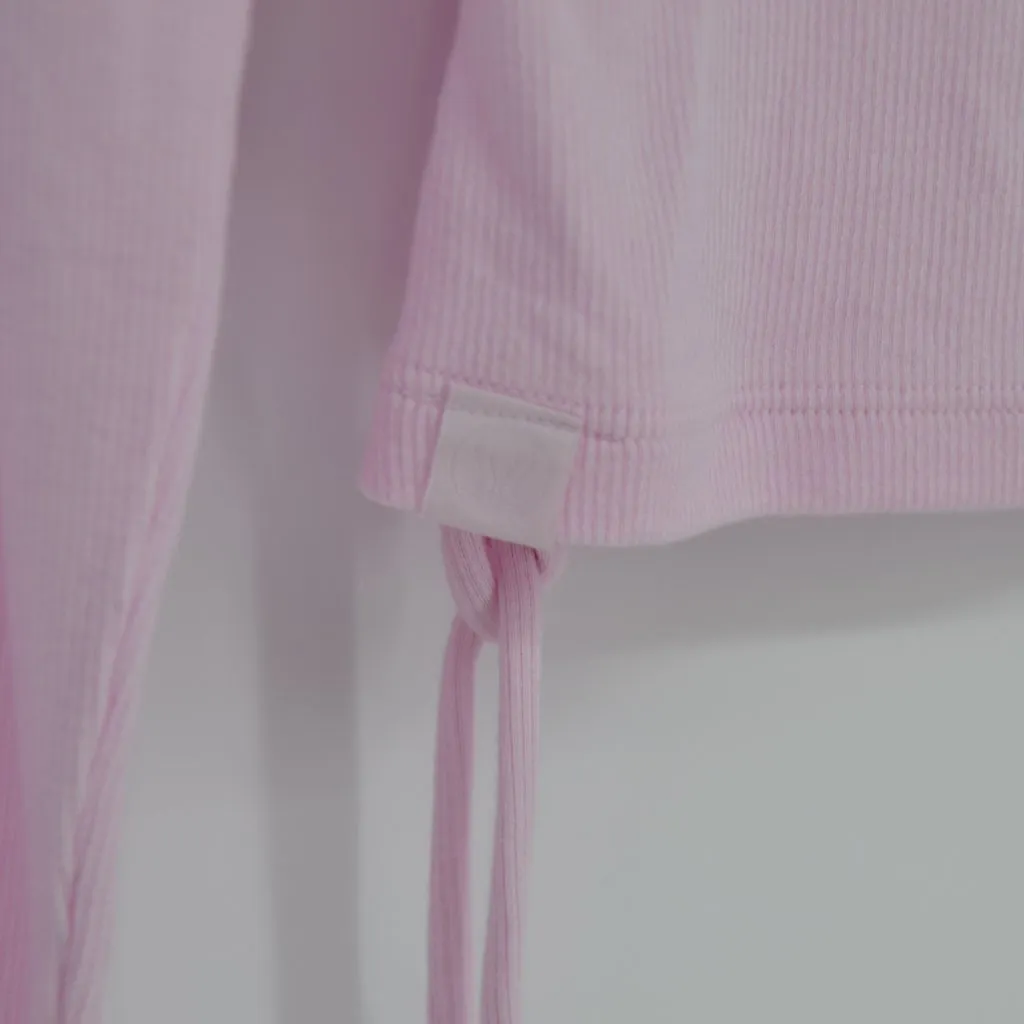 Lululemon Side-Cinch Ribbed Cardigan in Meadowsweet Pink Modal Button Front 8 - Image 6