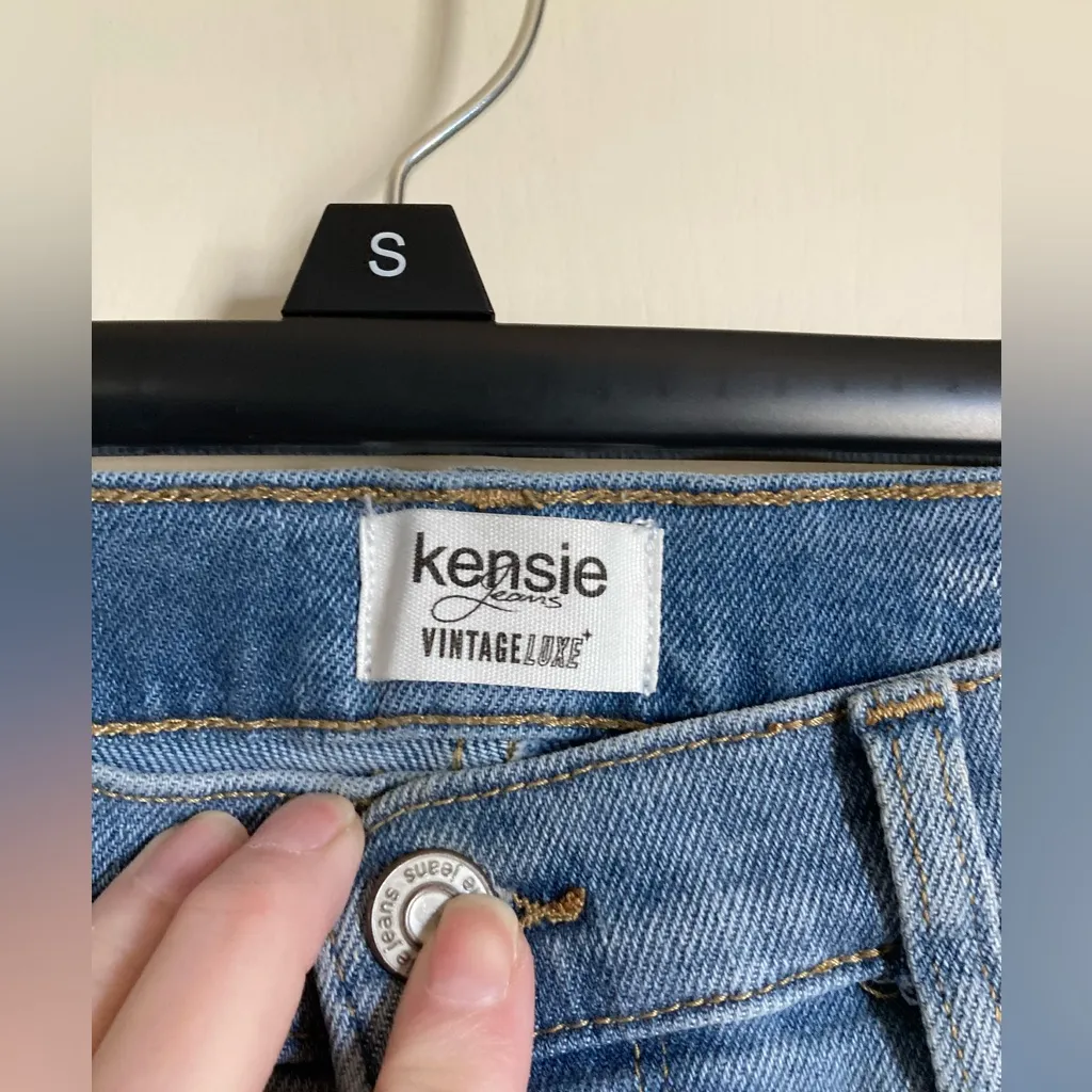 Kensie Vintage Luxe Light Wash High Rise Skinny Raw Edge Hem Denim Jeans #S - Image 3