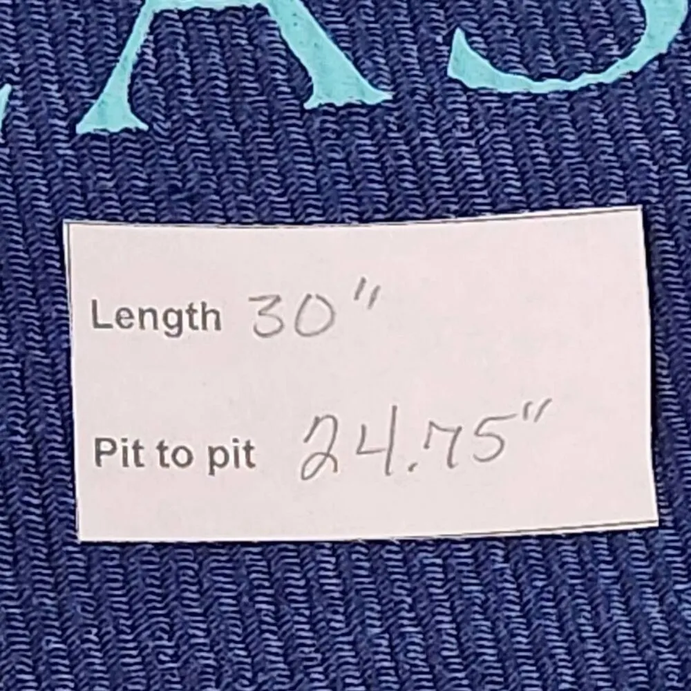 The Seaside Style Seaside Distressed Ribbed Blue Pullover Sweatshirt Size Large - Image 9