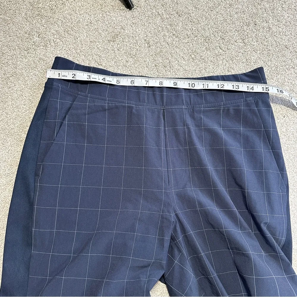 Athleta Women’s Brooklyn Textured Ankle Pants Pull On Travel Navy Windowpane 6 - Image 13