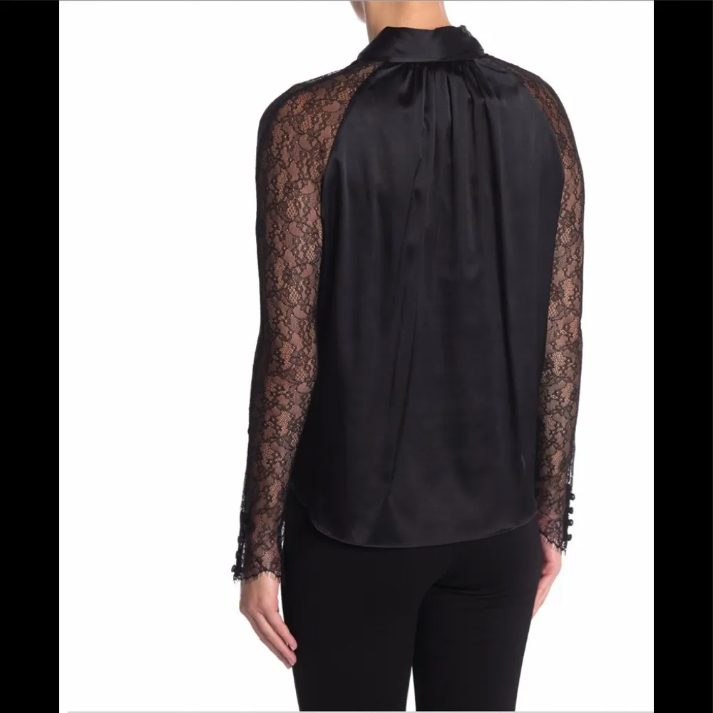 Jonathan Simkhai Tie Neck Long Sleeve Lace Blouse - Image 2