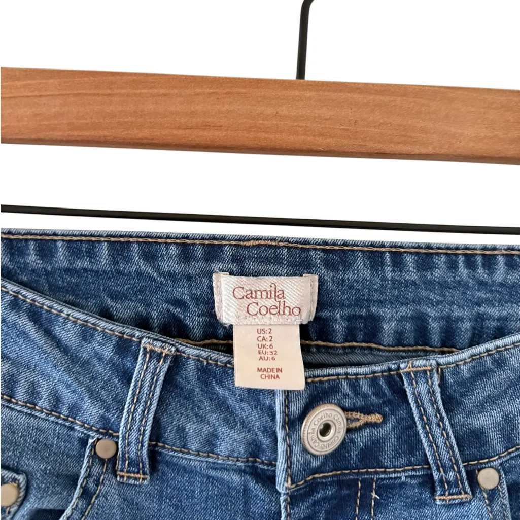 Camila Coelho  Straight Ankle Embroidered Jeans - Image 3