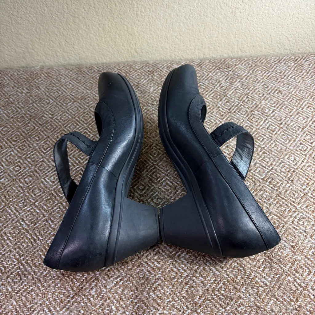 Abeo Womens Rebeka Mary Jane Pump Sz 10N Neutral Block Heel Black Leather Comfy - Image 6