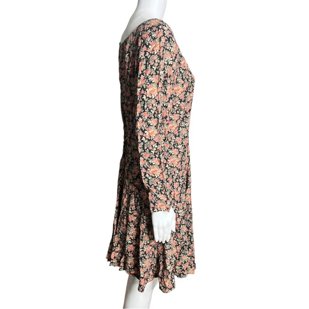 E.D. Michaels Dress Womens 8 10 Petite Fit & Flare Black Pink Floral Vintage Y2K Size 8P - Image 2