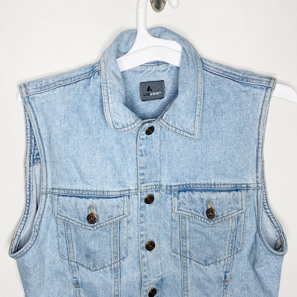 Liz Claiborne Vintage light wash denim vest size S - Image 45