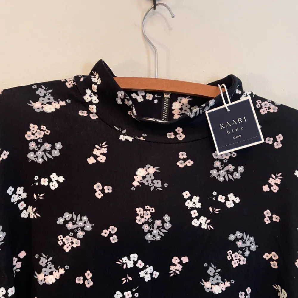 Curvy 3X Black Poppy Floral Mock Neck Cozy Luxe Shirt Dress LS - Image 8