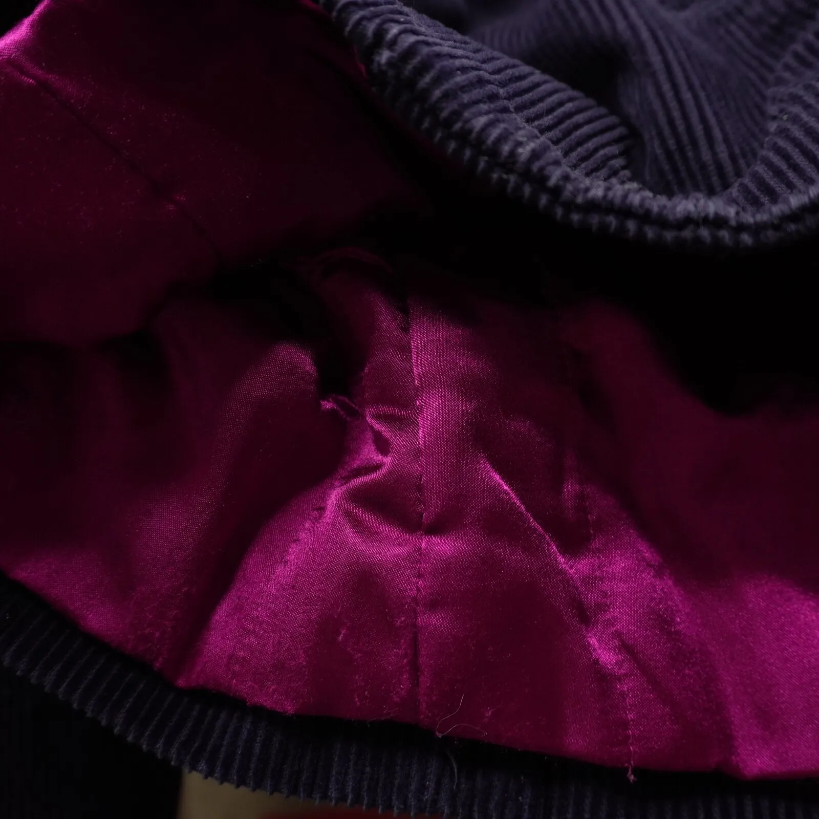 VTG Gap‎ Navy Blue Pea Coat Corduroy Indie Double Breasted Twee Academia M Y2K - Image 8