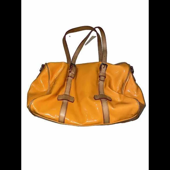 Dooney & Bourke Mustard‎ Shoulder Bag Patent Leather 12x9x3.5” - Image 2