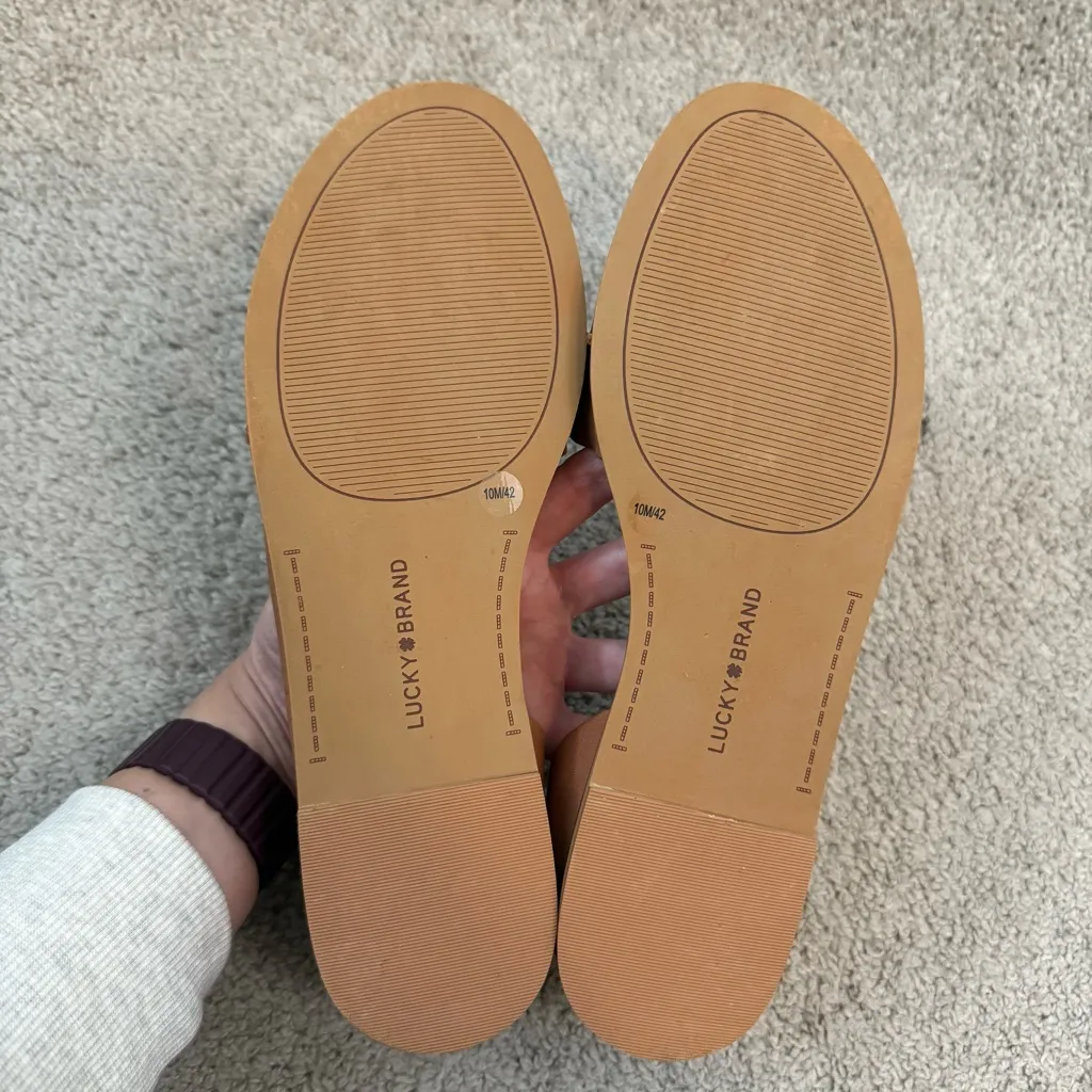 Lucky Brand Fentin2 d’Orsay Leather Flats Cork Insole Tan 10 - Image 10