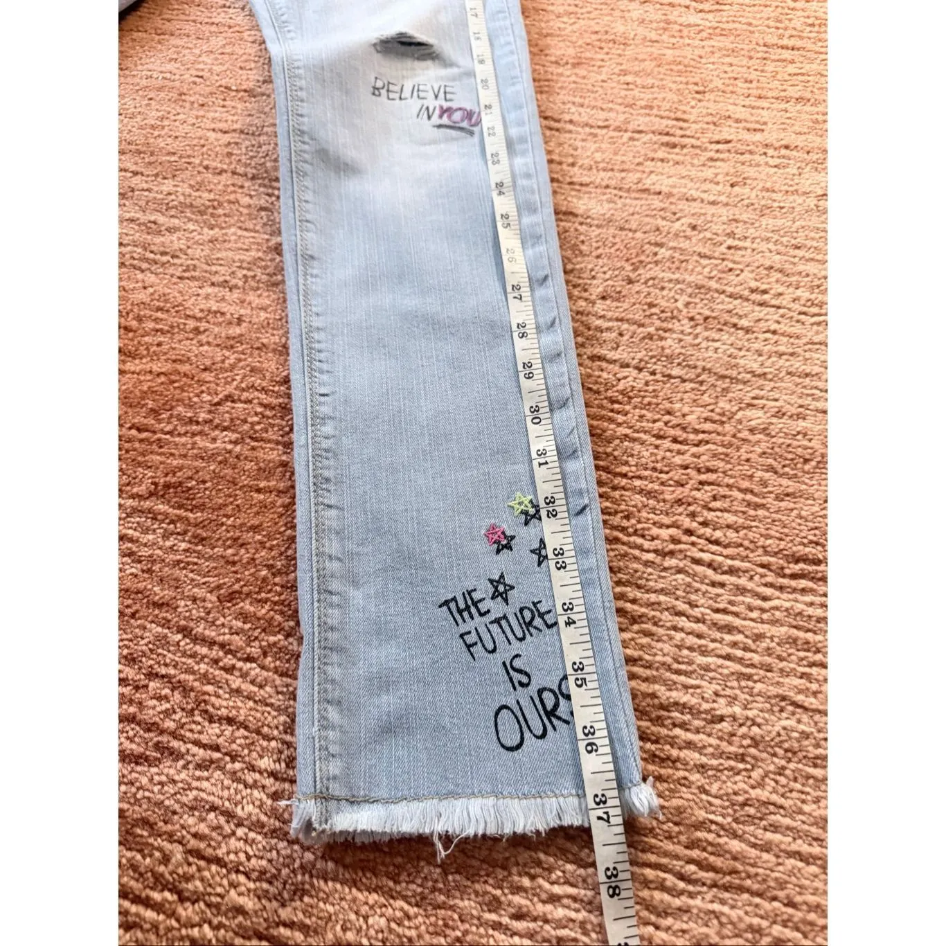 Ordache Embroidered Skinny Jeans Size 16 Fits S High Rise Stretch - Image 5