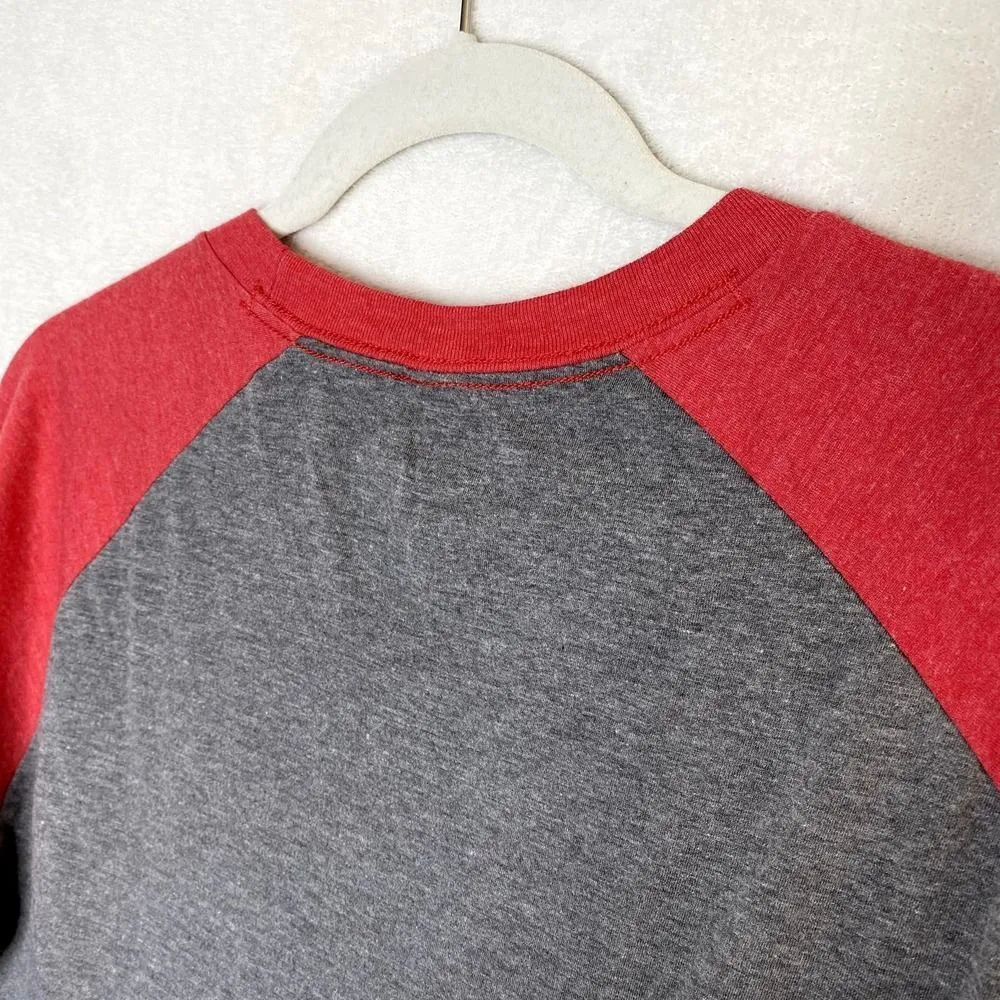 Home Grown Indiana State Flag Raglan Sleeve T-Shirt Small Red Gray IN Soft Tee - Image 6