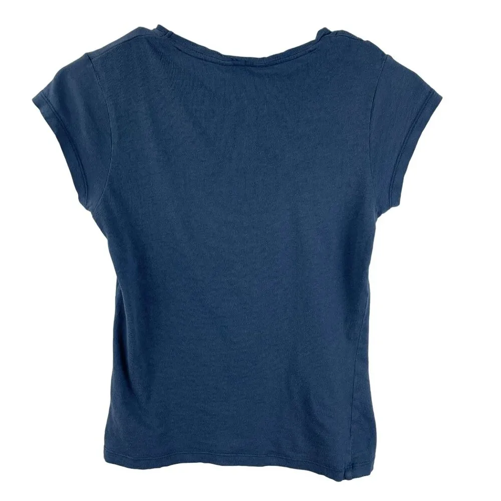 Vintage Hollister Y2K Top Tee Womens M Flavor Of The Week Blue Short Sleeve 2000 - Image 2