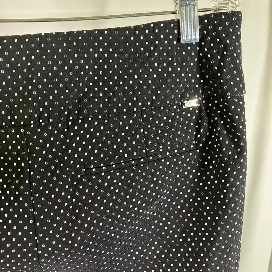 Tommy Hilfiger Black White Dot Print Stretch Career Pants Size 12 Preppy Classic - Image 5