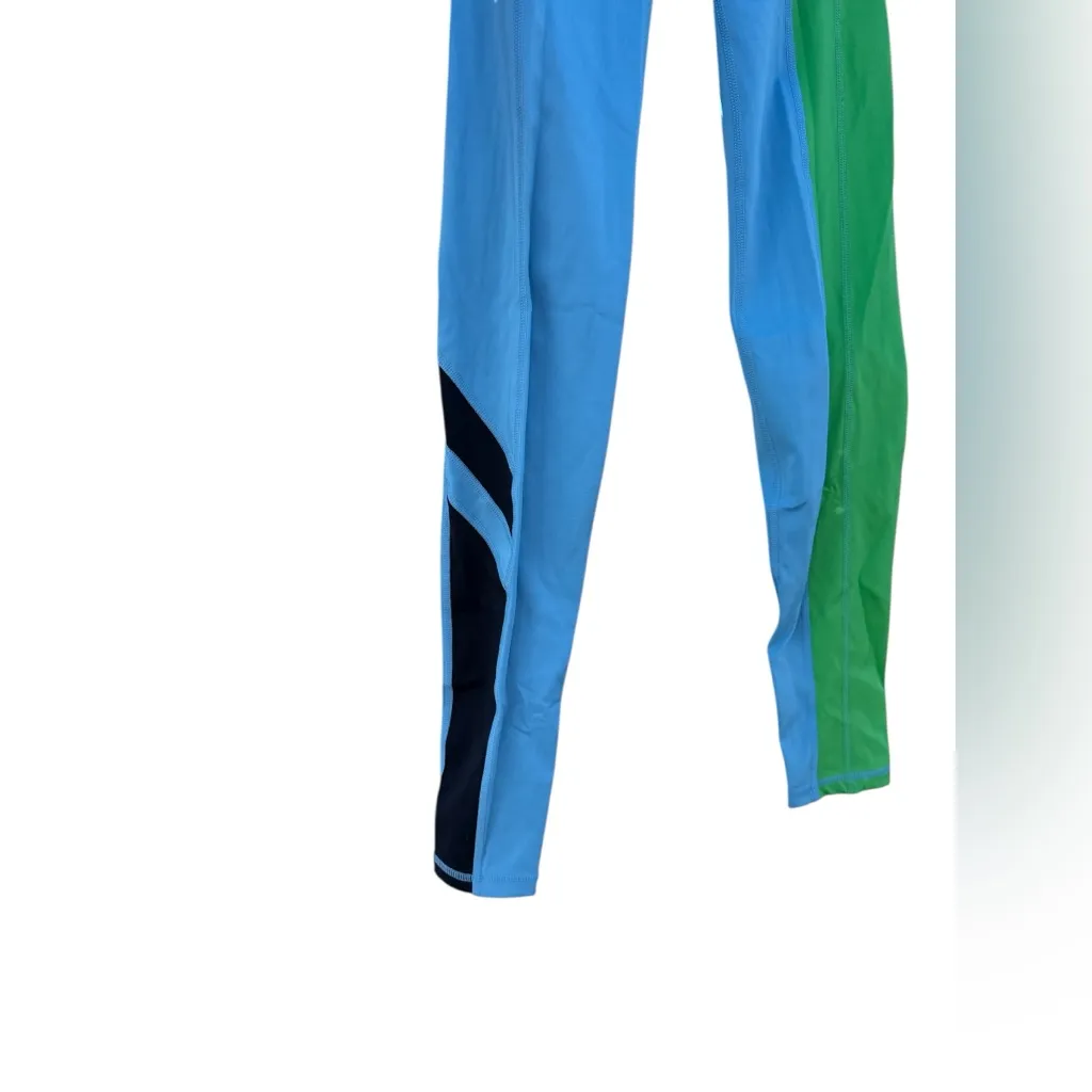 7 Days Active Colorblock Emmet Leggings Blue Green Small Sporty Chic Yoga Gym - Image 4