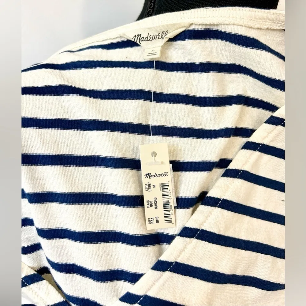 NWT Madewell Relaxed Tee Dress in Yorktown Stripe Size Medium - Image 12