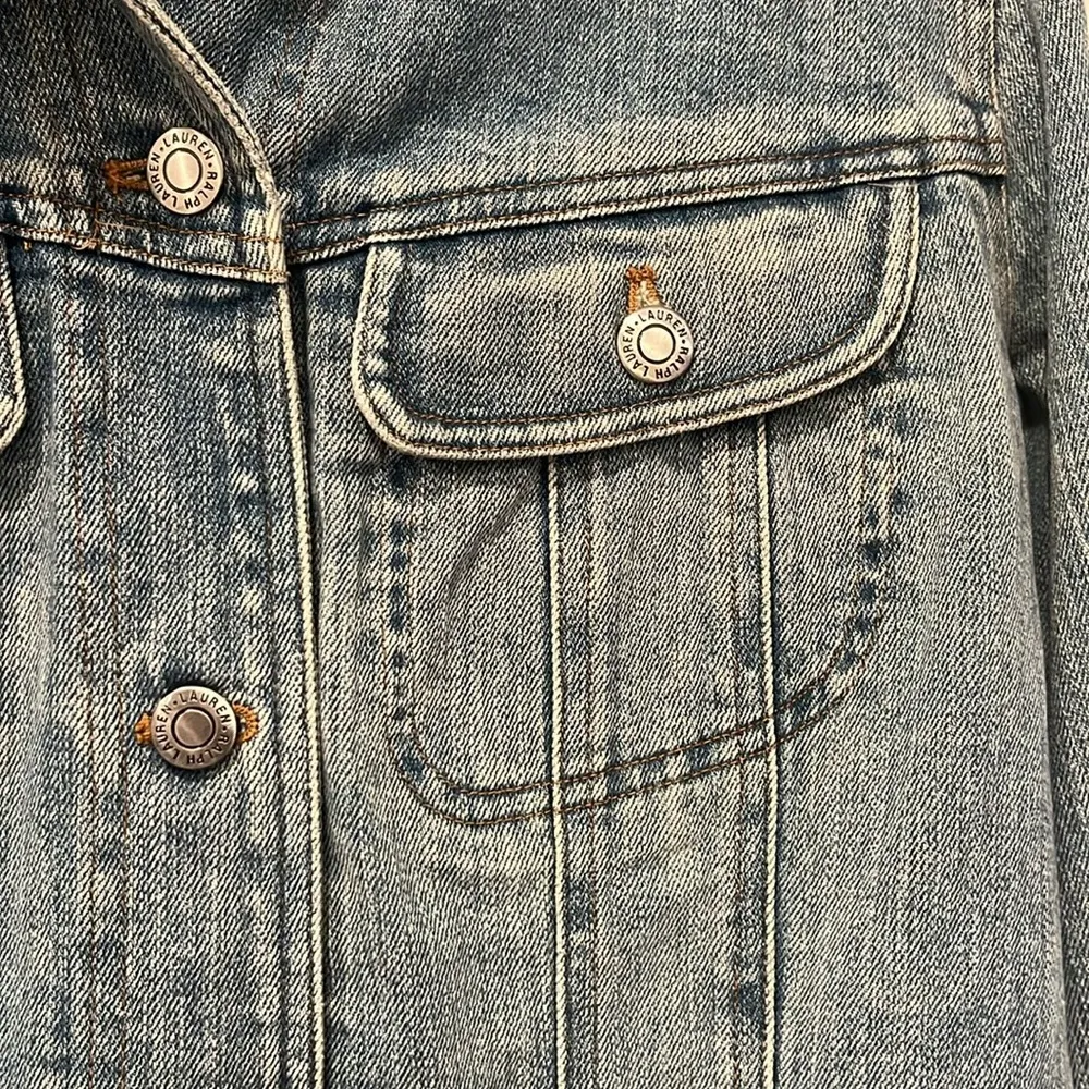Lauren Jeans Co. Ralph Lauren Classic Denim Button Up Jacket Blue Size Small - Image 5