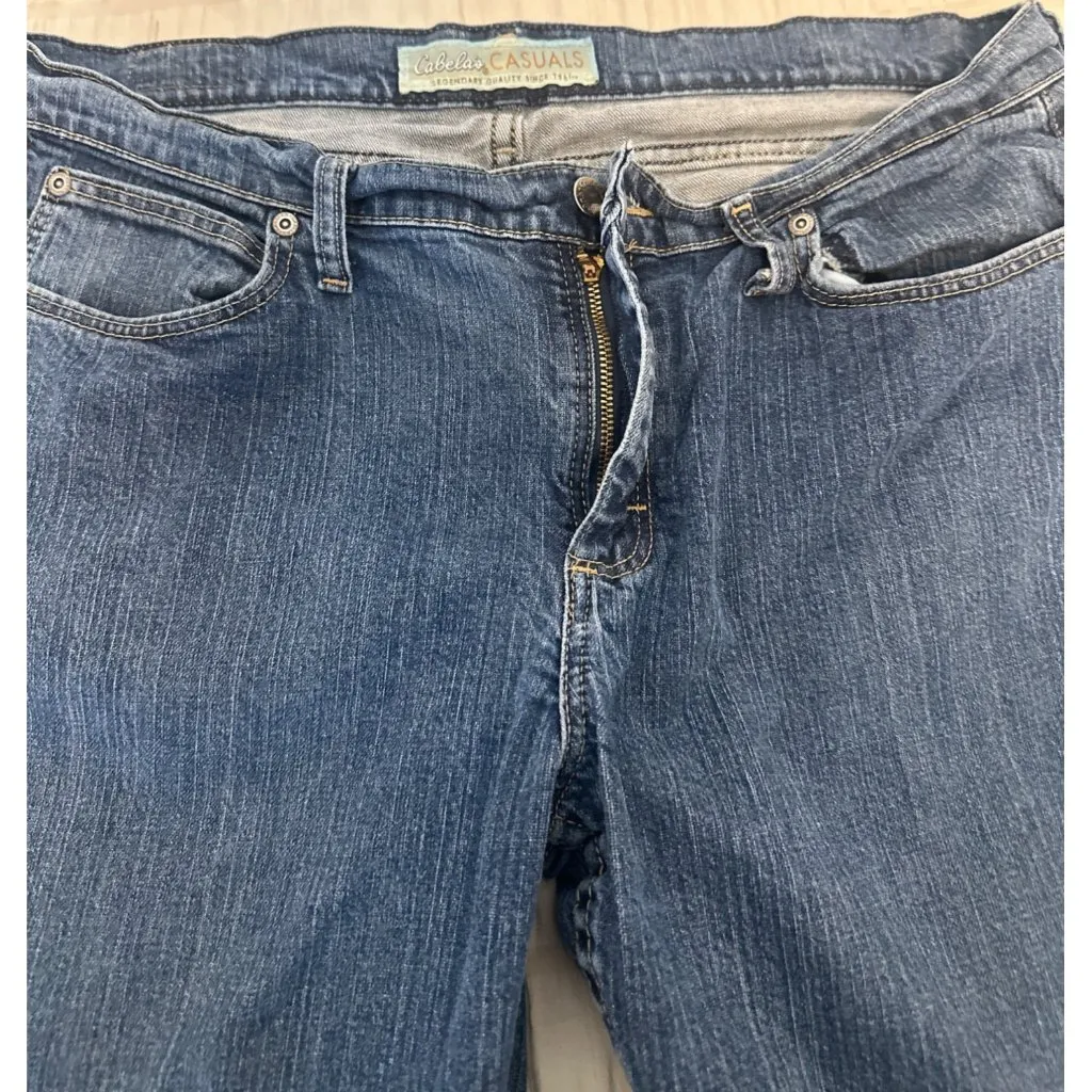 Cabelas Womens Dark Denim Straight Leg Jeans Size 16 Short - Image 6