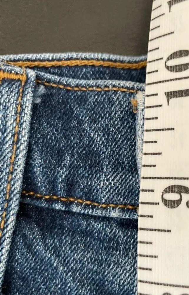 Madewell Women's High Rise Denim Rolled Up Denim Shorts Size 24 A4 - Image 12