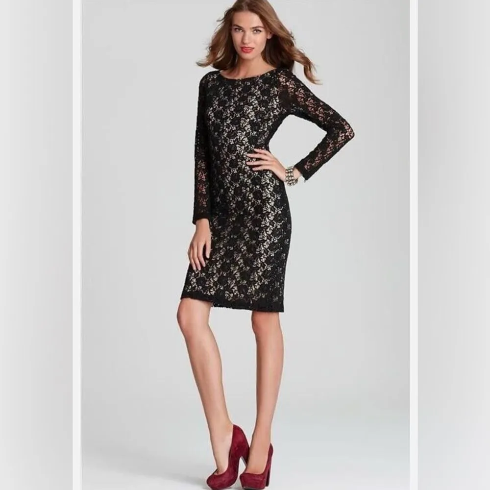 Alice + Olivia Dandi Floral Lace Long Sleeve Backless Cutout Midi Dress 0 - Image 3