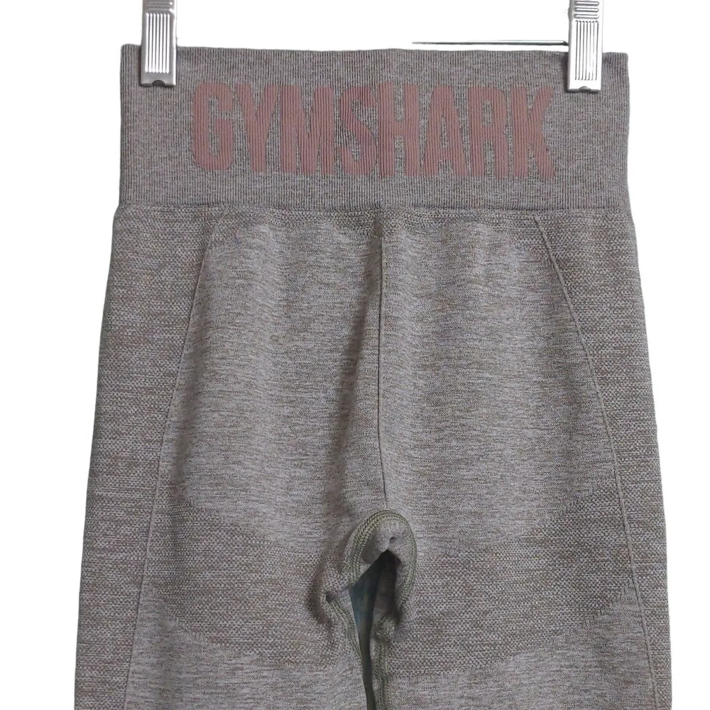 Gymshark Flex Leggings Pants Gray Pink Low Rise Heathered Yoga Barre Pull On XS - Image 6