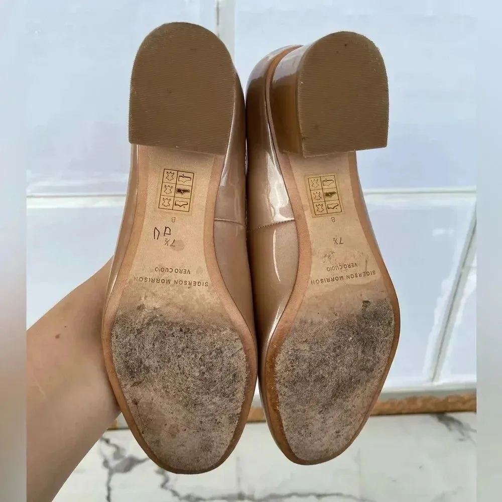 Sigerson Morrison Women's Kairos Patent Leather Mary Jane Pumps 7.5 Tan - Image 8