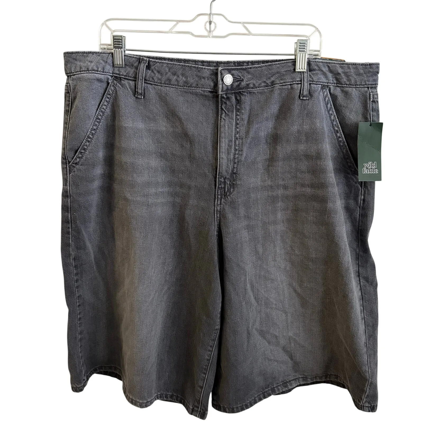 Wild Fable Denim Mid Rise 90s Skater Jorts Shorts 16 Women’s Gray - Image 2