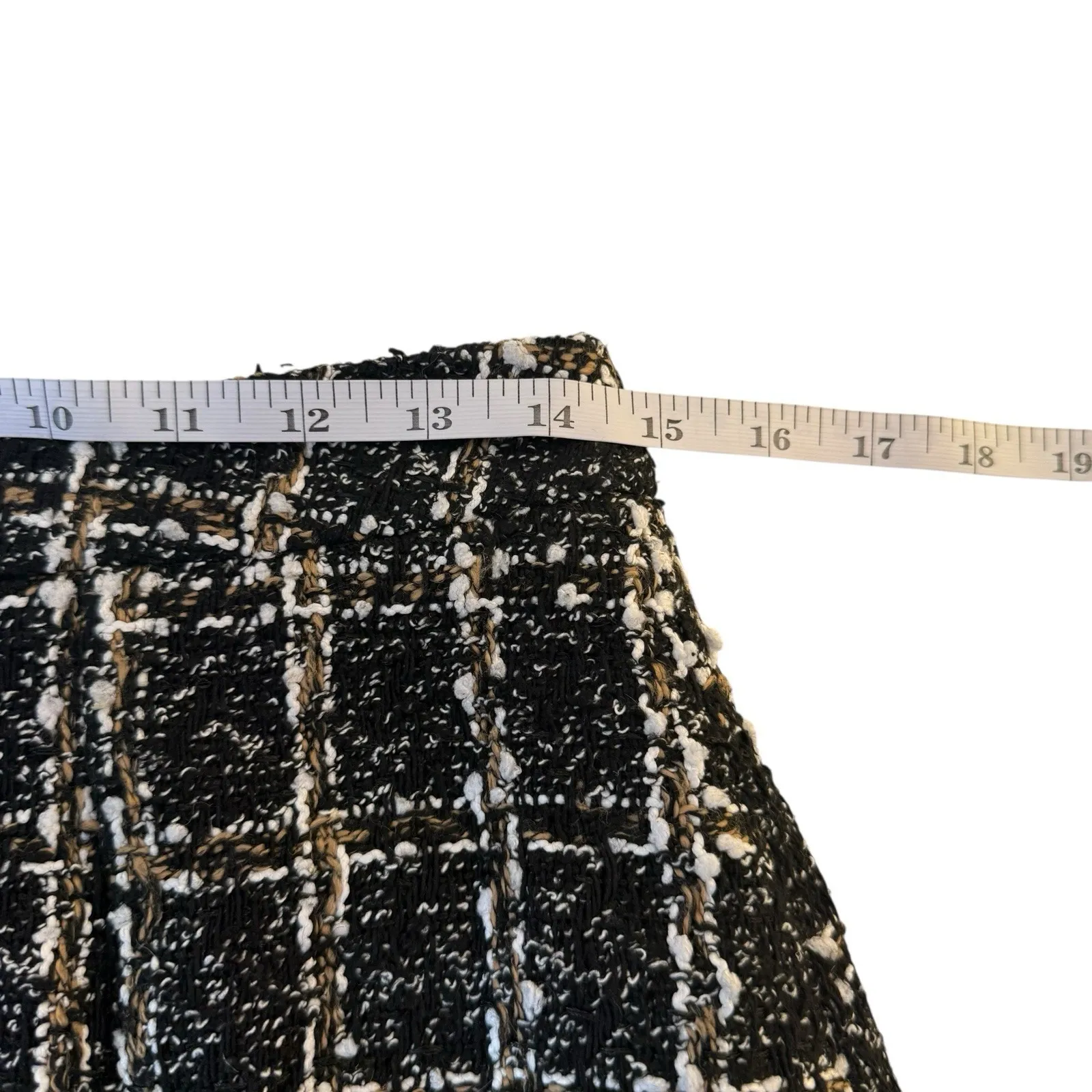 Francescas Black Plaid Tweed Mini Skirt Medium Academia Twee Clueless 90s Preppy - Image 7