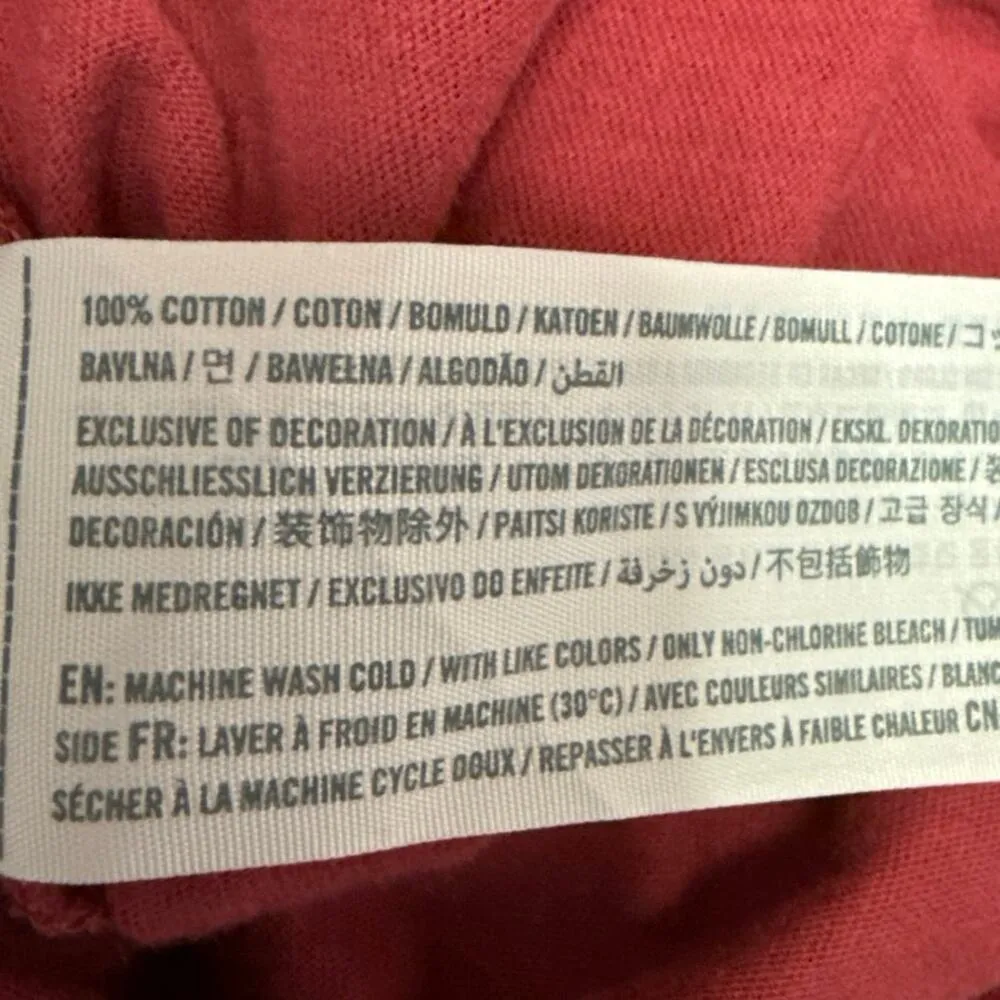 Abercrombie & Fitch Red Black Logo Stripe Short Sleeve Crop T Shirt Tee Top Sz S - Image 5