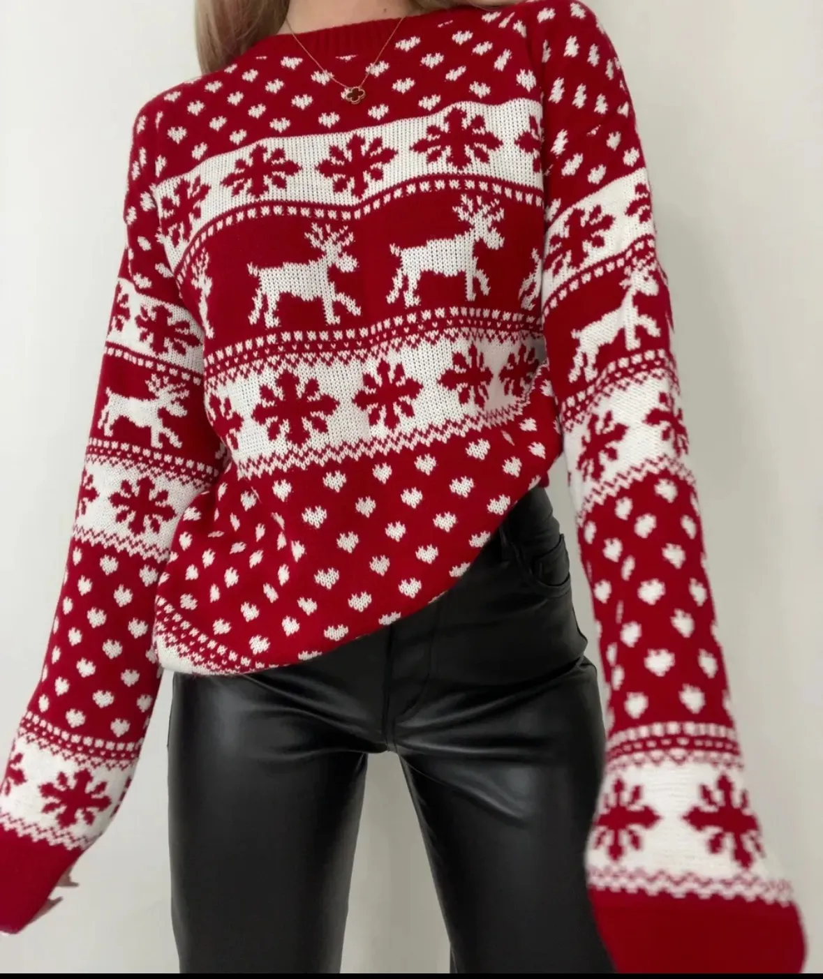 Christmas Sweater Red Size M - Image 2