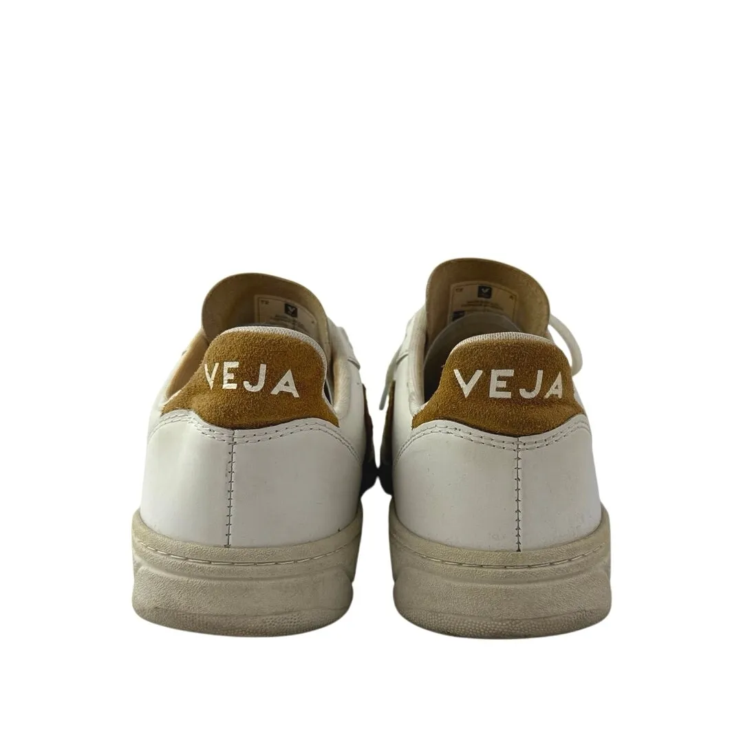 Veja V-10 Womens White Leather Lace Up Low Top Athletic Sneakers Shoes Size 8 - Image 3